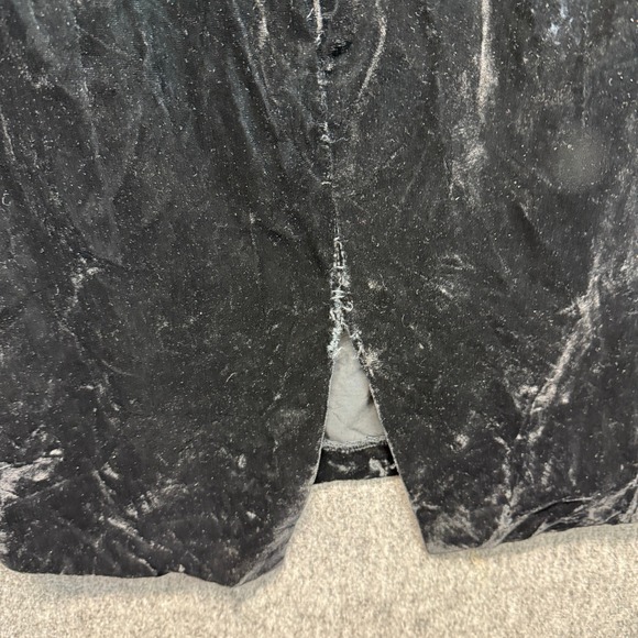 Crushed Velvet Dress Womens Small Medium Black Mock Neck Stretch LBD y2k - Picture 11 of 12
